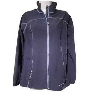 EUC Eddie Bauer Womens Stratify Lightweight Soft Shell Jacket Size Med Navy Blue